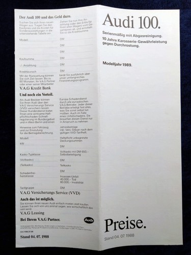 Audi 100 typ preisliste - 100, 44