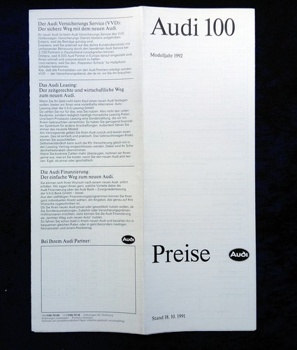 Audi 100 typ preisliste - 100,, c4,