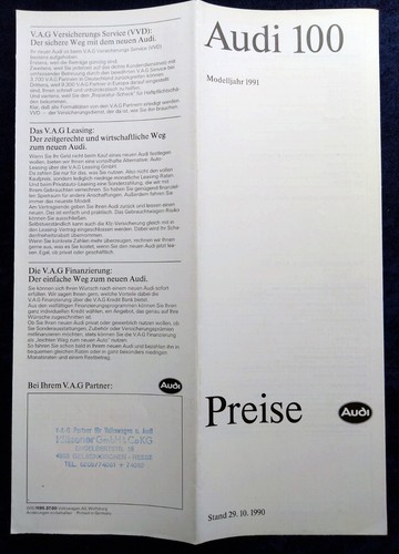 Audi 100 typ preisliste - 100,