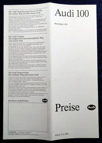 Audi 100 preisliste - audi, ,